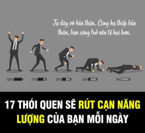 17 THÓI QUEN SẼ RÚT CẠN NĂNG LƯỢNG CỦA BẠN MỖI NGÀY